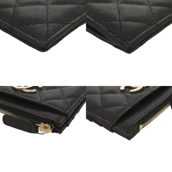 Chanel Wallet On Chain Black Caviar Leather – RE-LUXRY CHANEL Authentic Black Leather Logo Wallet